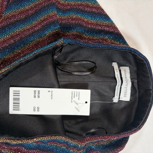 Urban Outfitters NWT mini skirt. Rainbow sparkly stripes. Knit. Size S - Picture 5 of 5